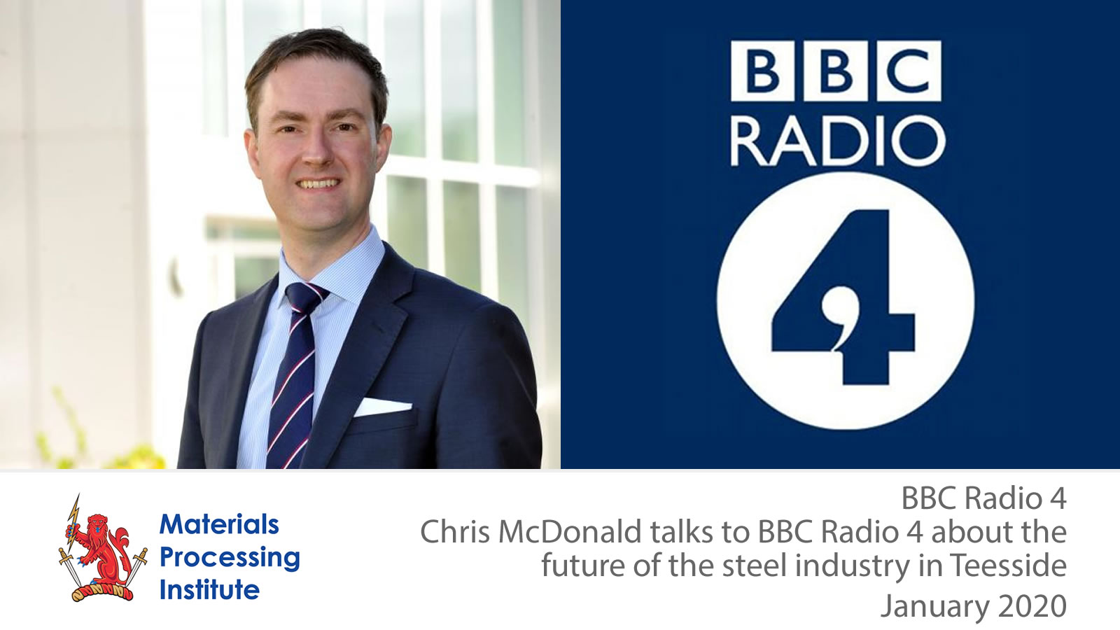 Chris McDonald of the Materials Processing Institute talks to BBC Radio 4 about the future of the steel industry in Teesside - January 2020