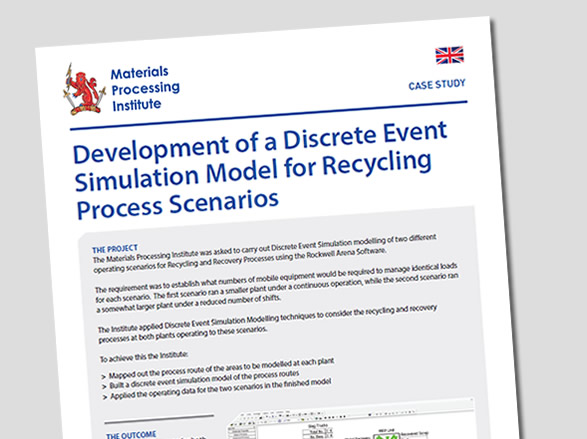 Development of a Discrete Event Simulation Model for Recycling Process Scenarios