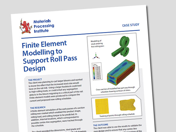 Finite Element Modelling to Support Roll Pass Design