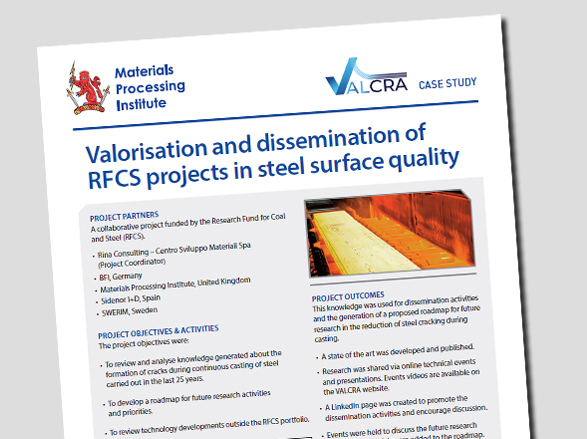 Valorisation and dissemination of RFCS projects in steel surface quality
