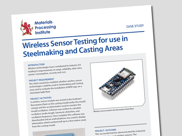 Wireless Sensor Testing for use in Steelmaking and Casting Areas