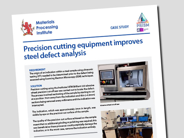 Precision cutting equipment improves steel defect analysis