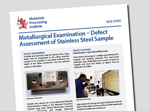Metallurgical Examination – Defect Assessment of Stainless Steel Sample
