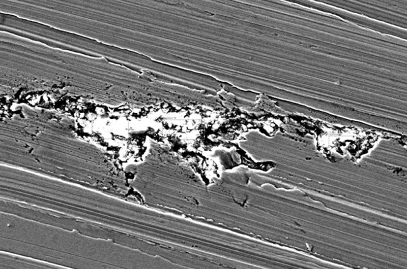 Defect shown with Scanning Electron Microscopy