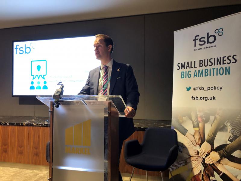 Chris McDonald speaks at the Launch of FSB Innovation Report