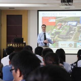 Chris McDonald, the Chief Executive Officer of Material Processing Institute visits and lectures at Wuhan University of Science and Technology, China