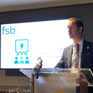 Chris McDonald speaks at the Launch of FSB Innovation Report