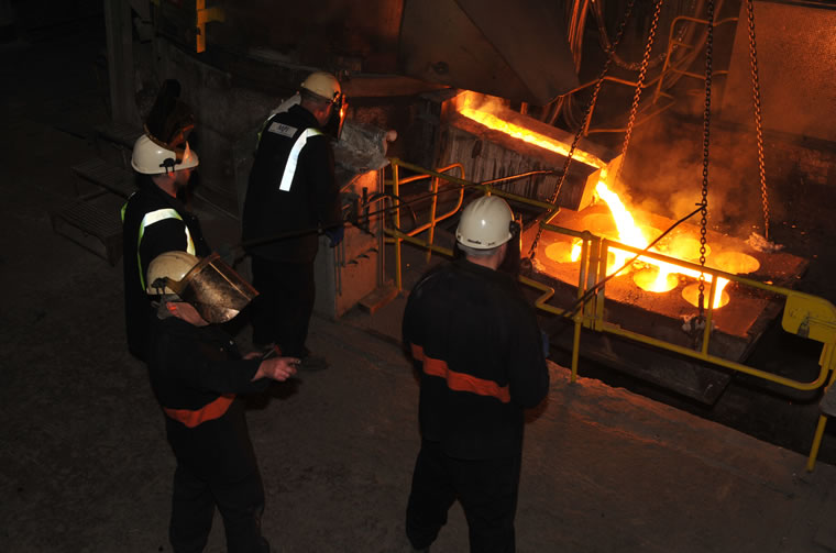 Pouring from Electric Arc Furnace to Ladle