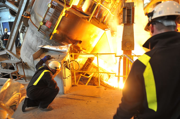 Pouring from Electric Arc Furnace to Ladle