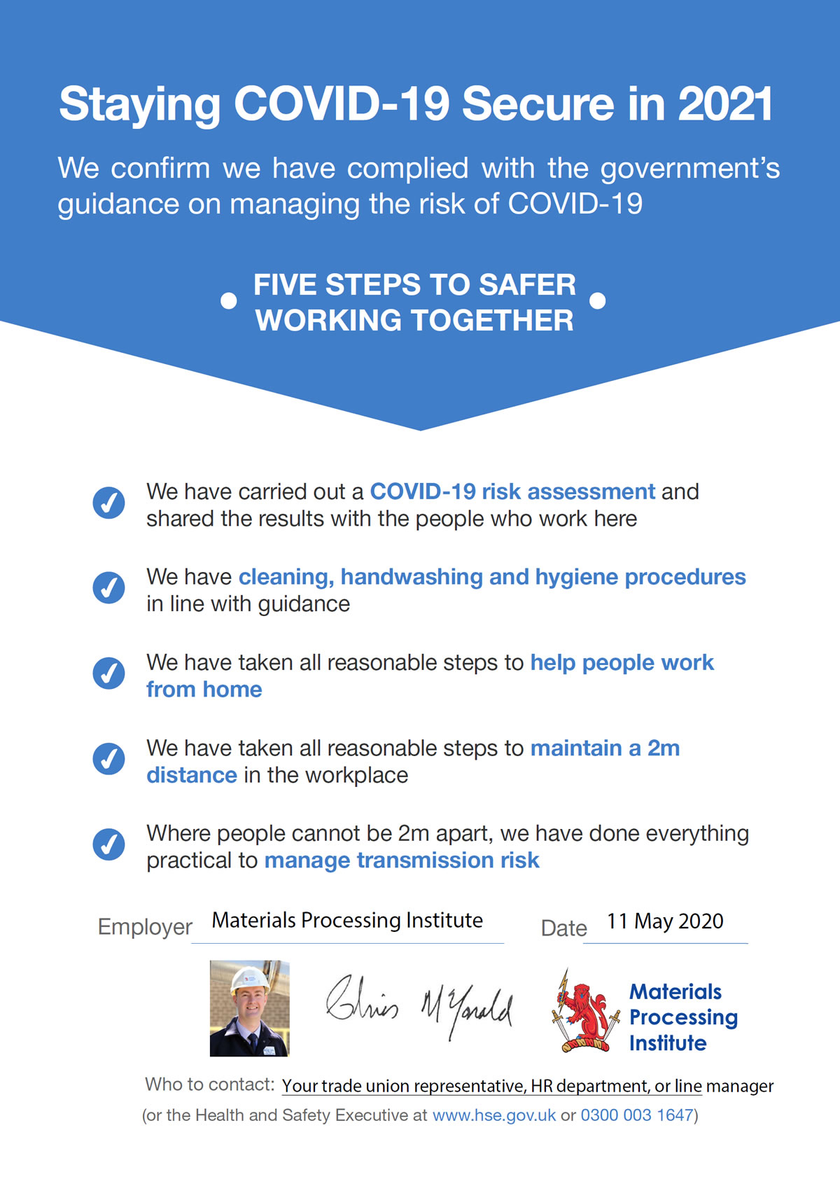 Staying Covid-19 Secure in 2020