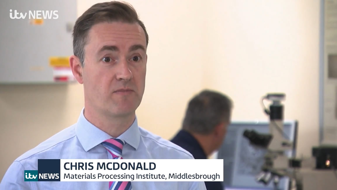 Chris McDonald discusses a clean green future with hydrogen on ITV Tyne Tees News - November 2021