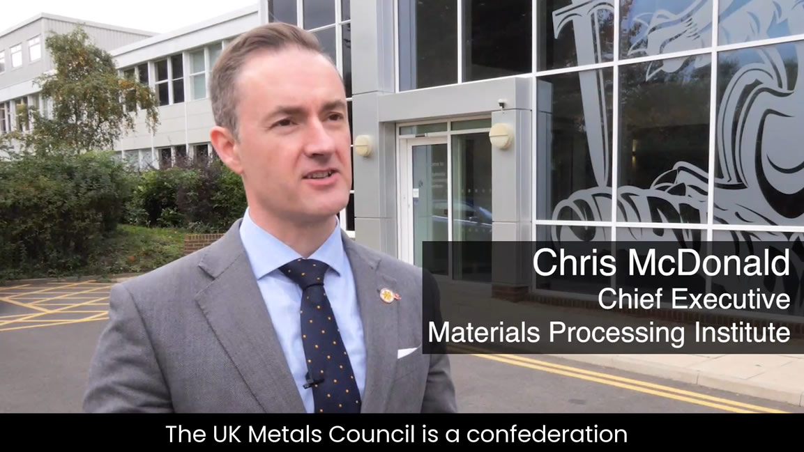 Chris McDonald talks to UK Metals Council Visits Materials Processing Institute - October 2021